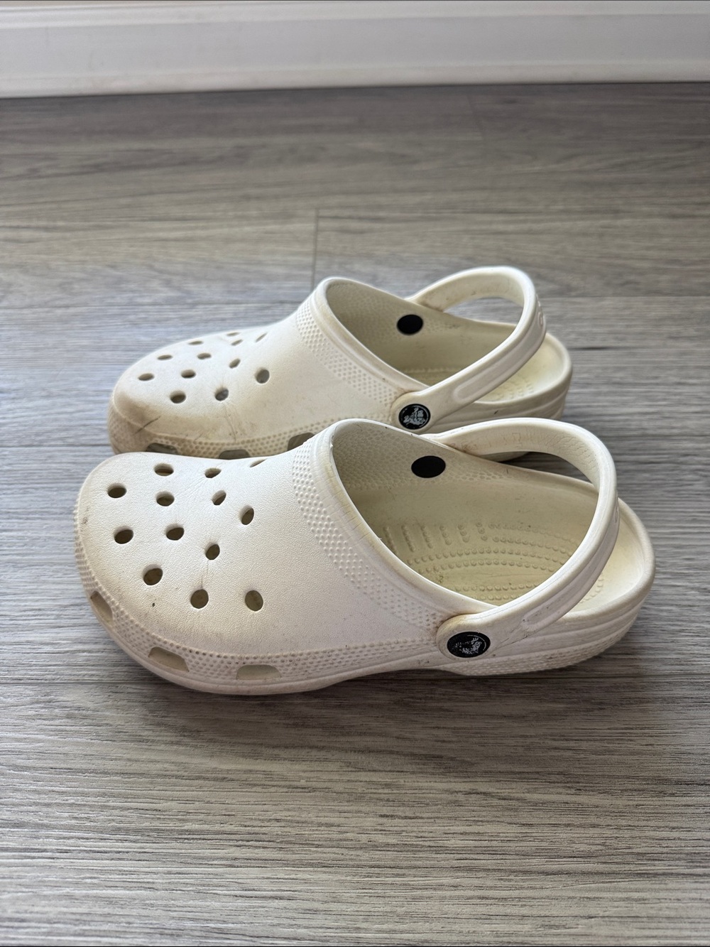Kids White Slip-On Sandal Clog with Heel Strap